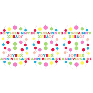 Nappe plastic joyeux anniversaire 130x180cm