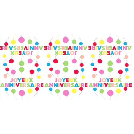 Nappe plastic joyeux anniversaire 130x180cm