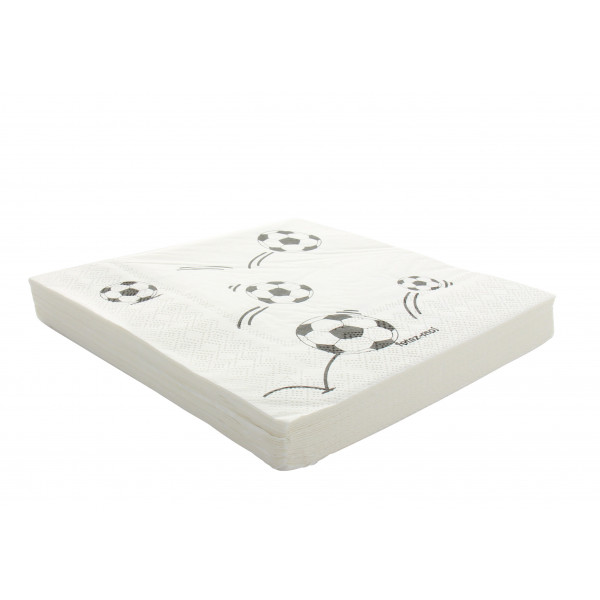 SERVIETTE 2 PLIS FOOTBALL les 20 pieces