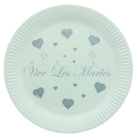 Assiette VIVE LES MARIES 10 PIECES