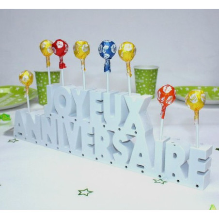 JOYEUX ANNIVERSAIRE en bois la pièce
