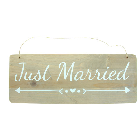 PANCARTE BOIS JUST MARRIED
