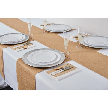 CHEMIN TABLE JUTE (bord cousu)