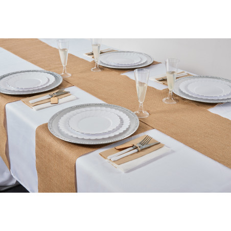CHEMIN TABLE JUTE (bord cousu)