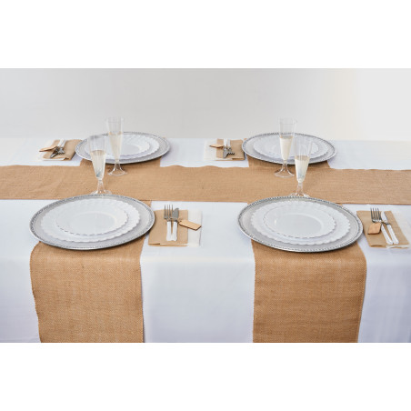 CHEMIN TABLE JUTE (bord cousu)