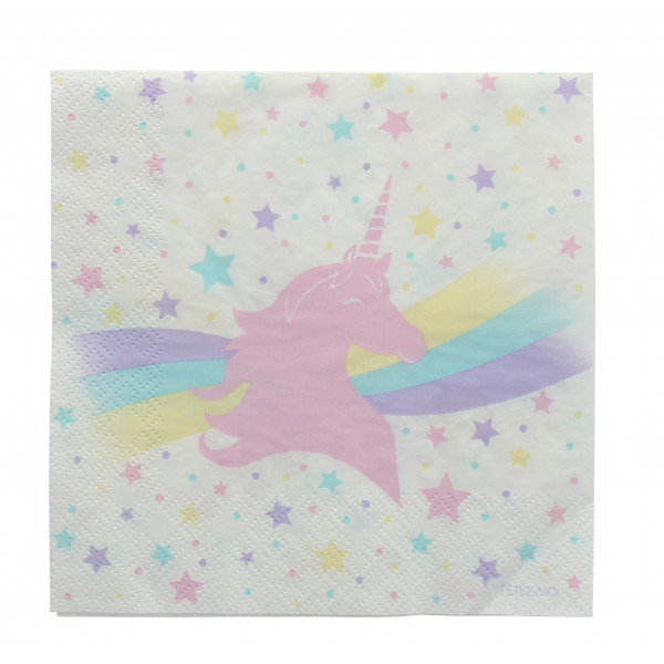 Serviette LICORNE les 20 pièces (3PLIS)