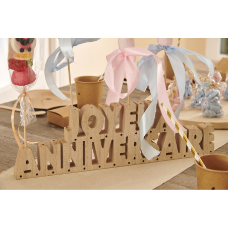 JOYEUX ANNIVERSAIRE en bois la pièce