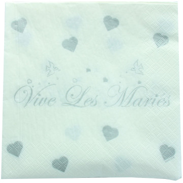 Serviette VIVE LES MARIES 20 pièces