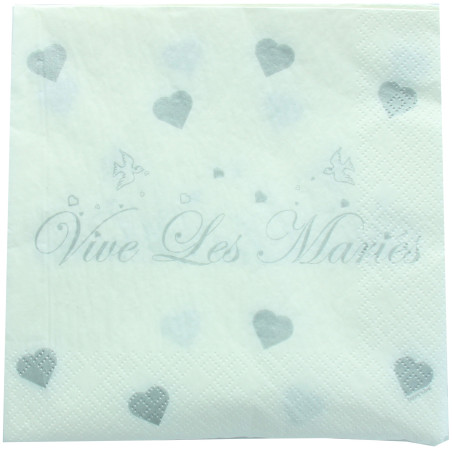 Serviette VIVE LES MARIES 20 pièces