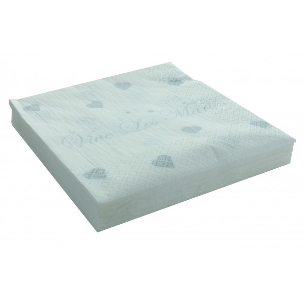 Serviette VIVE LES MARIES 20 pièces
