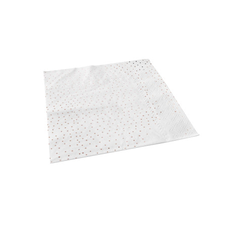 Serviette pois  ROSE GOLD  12  pièces