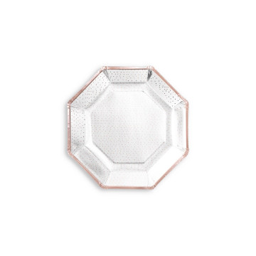 Assiette pois  ROSE GOLD les 6 pièces