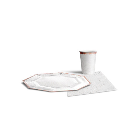 Assiette pois  ROSE GOLD les 6 pièces