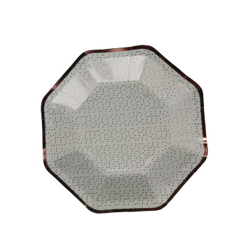 Assiette pois  ROSE GOLD les 6 pièces
