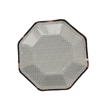 Assiette pois  ROSE GOLD les 6 pièces