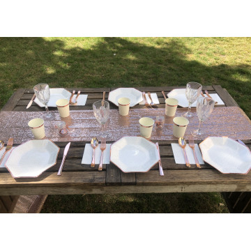 Assiette pois  ROSE GOLD les 6 pièces