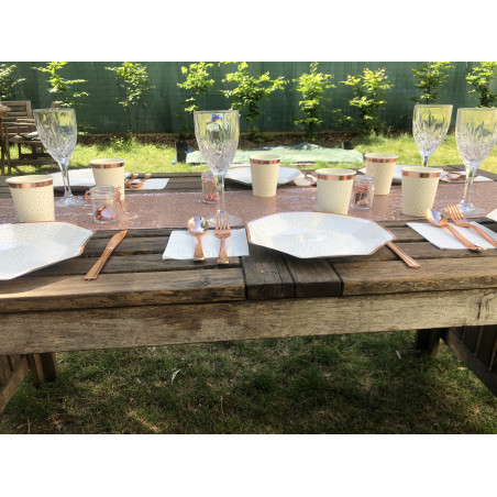 Assiette pois  ROSE GOLD les 6 pièces