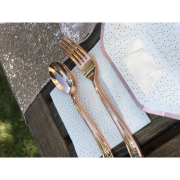 Serviette pois  ROSE GOLD  12  pièces