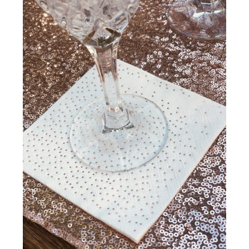 Serviette pois  ROSE GOLD  12  pièces