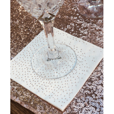Serviette pois  ROSE GOLD  12  pièces