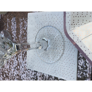 Serviette pois  ROSE GOLD  12  pièces