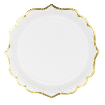 Assiette   margueriite  or 6  pieces 23 CM