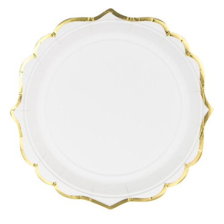 Assiette   margueriite  or 6  pieces 23 CM