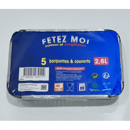 barquettes & couV 5 pcs  2.6l