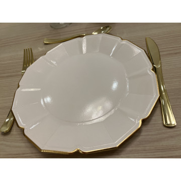 Assiette   margueriite  or 6  pieces 23 CM