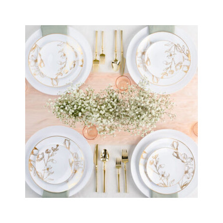Assiette fleur 19cm 10   pièces
