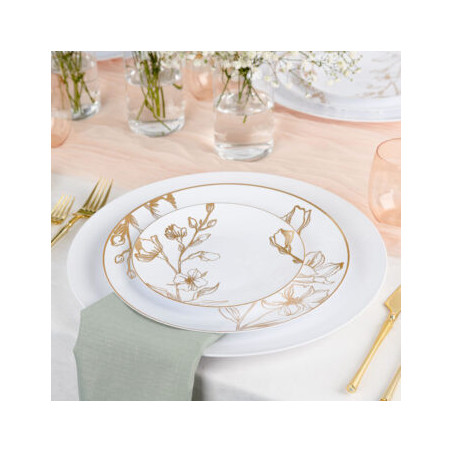 Assiette fleur 19cm 10   pièces