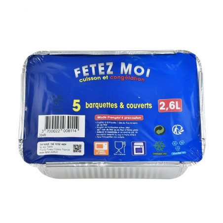 barquettes & couV 5 pcs  2.6l