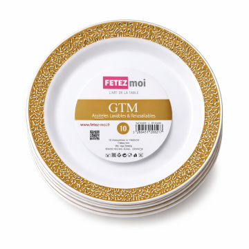 Assiette GMT  or GM 26cm 10   pièces