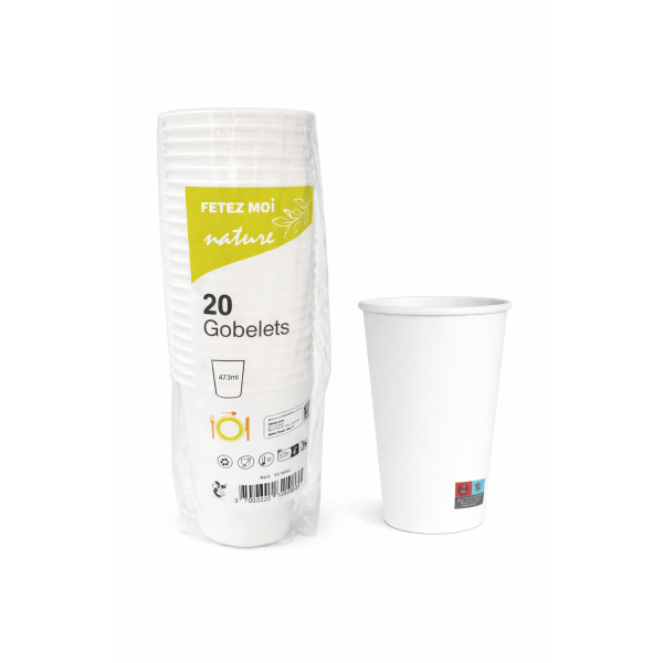 GOBELET CARTON  20  PIECES 473ML
